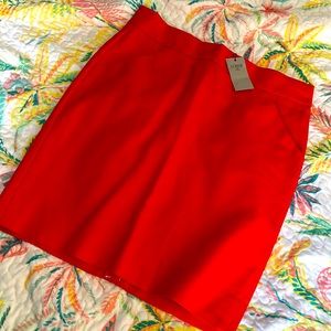 J.Crew Petite  red-orange pencil skirt